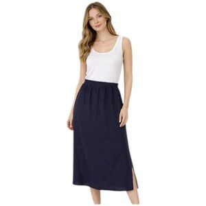 COS Midi Skirt Navy Blue Straight Pencil Elastic Waist Size 6​​